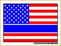 United States Flag with Blue Line